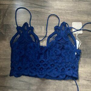 NWT Free People One Adella Bralette Lace Twilight Blue Sz XS